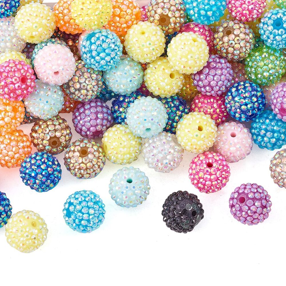 5964 Beadthoven 100pcs Resin Rhinestone Beads 20mm Focal Beads for Pens